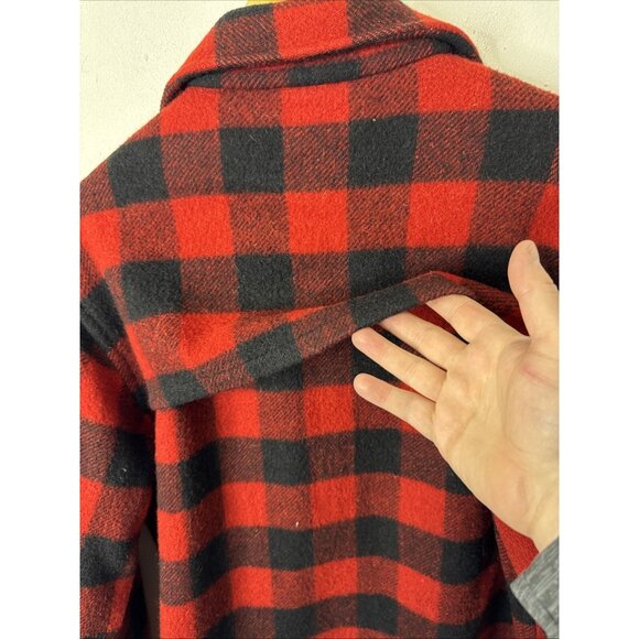 Vintage 60s 70s Cockatoo Sears Plaid Wool Shirt Mens L Flannel Shacket Jacket - Picture 4 of 7